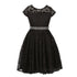 Big Girls Lace Glitter Stone Belt Special Occasion Skater Dress 8-14 - SophiasStyle.com